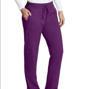 Greys anatomy scrub set. Purple eggplant size xs. Yoga waistband.